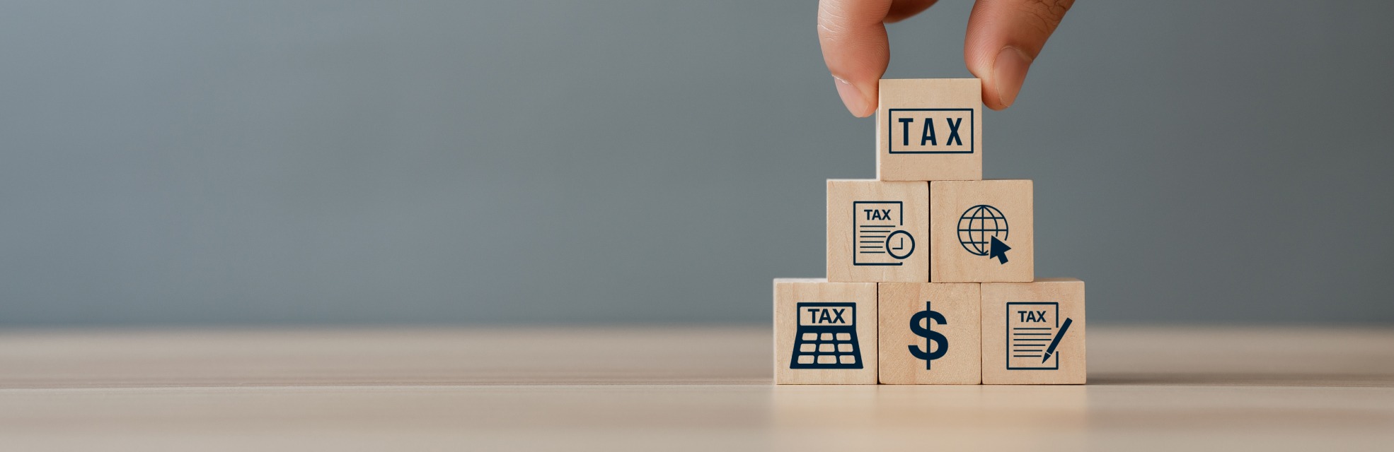 image with blocks to represent how to prepare for tax season