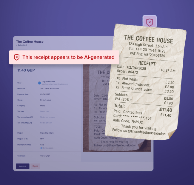Smart audit - Monitor fake receipts